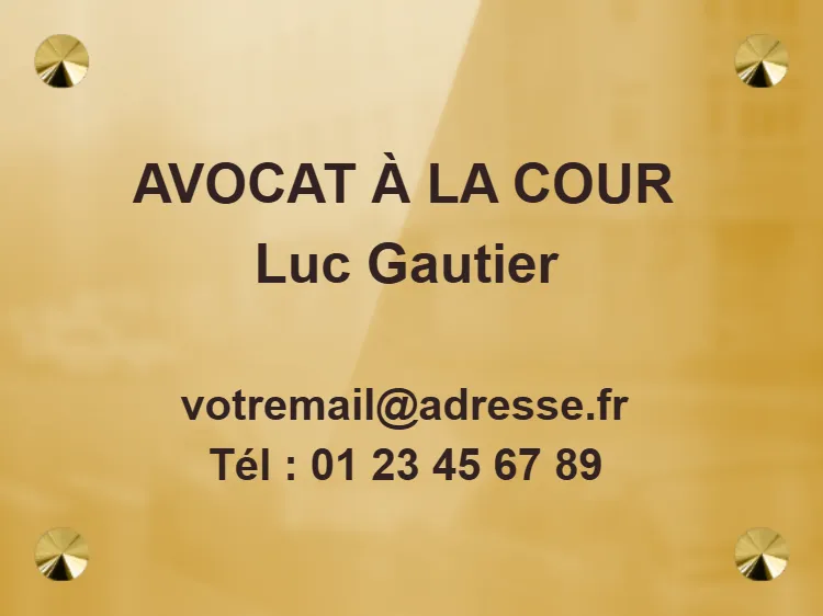 Plaque avocat personnalisable