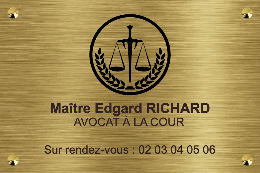 Plaque professionnelle avocat
