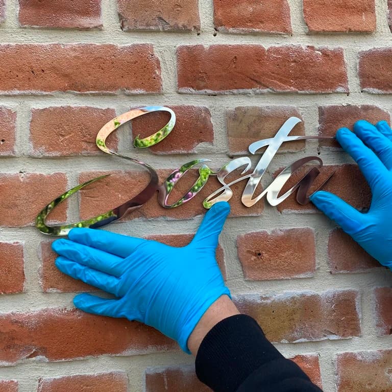 Lettres enseigne inox poli miroir