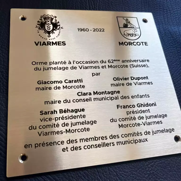 Plaque laiton gravure