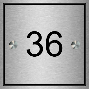 Plaque habitation - en Inox - taille 100x100 mm - Inox • 100x100 mm • Entretoises