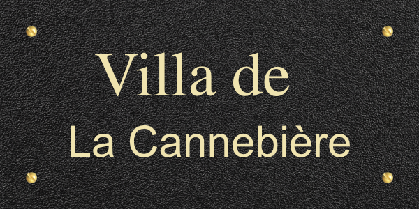 Plaque nom de maison - en Ral noir structure - taille 200x100 mm - Ral noir structure • 200x100 mm • Vis apparentes