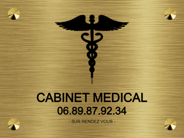 Cabinet médical en plastique effet laiton brossé - en Plastiqueeffetlaitonbrosse - taille 200x150 mm - Cabinet médical en plastique effet laiton brossé