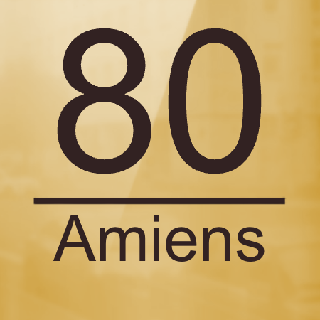 Plaque de rue "Amiens" - en Laiton poli miroir - taille 150x150 mm - Laiton poli miroir • 150x150 mm • Entretoises soudées