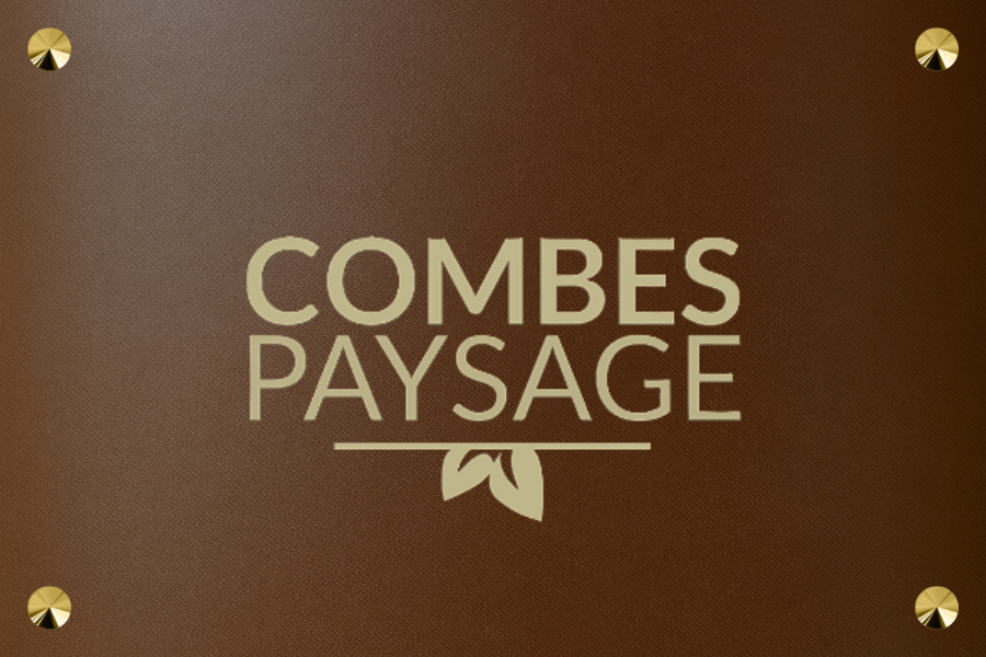 Plaque entreprise effet rouille gravure laiton - en Ral effet rouille - taille 300x200 mm - Ral effet rouille • 300x200 mm • Vis avec cache-vis