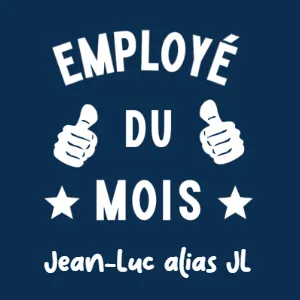 Employé du mois (Homme) - en Aluminium bleu - taille 100x100 mm - Aluminium bleu • 100x100 mm • Sans fixation