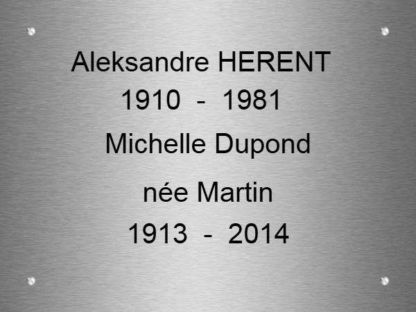 plaque funéraire - en Inox - taille 200x150 mm - Inox • 200x150 mm • Vis apparentes