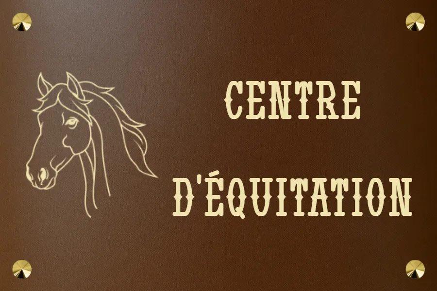 Centre d'équitation - Plaque personnalisée - en RAL Effet Rouille