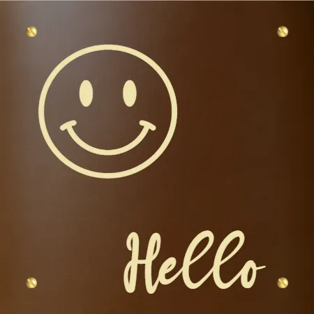 Plaque chambre Hello - Plaque personnalisée - en RAL Effet Rouille