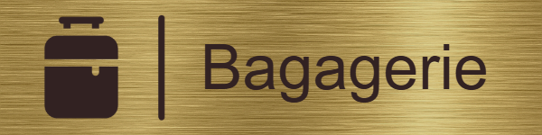 Plaque de porte "Bagagerie" - en Laiton brossé - taille 200x50 mm - Laiton brossé • 200x50 mm • Sans fixation