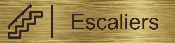 Plaque de porte "Escaliers" - en Laiton brossé - taille 200x50 mm - Laiton brossé • 200x50 mm • Sans fixation