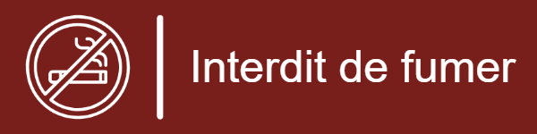 Plaque de porte "Interdit de Fumer" - en Aluminium rouge - taille 200x50 mm - Aluminium rouge • 200x50 mm • Sans fixation