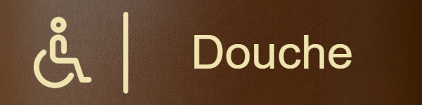 Douche PMR - Plaque personnalisée - en RAL Effet Rouille