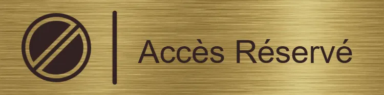 Plaque de porte "Accès Réservé" - Plaque personnalisée - en laiton brossé