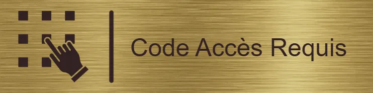 Plaque de porte "Code Accès Requis" - Plaque personnalisée - en laiton brossé