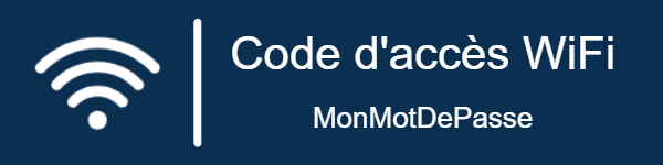 Plaque de porte "Code WiFi" - Plaque personnalisée - en aluminium bleu