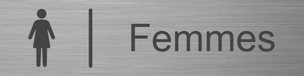 Toilettes Femmes - en Aluminium gris - taille 200x50 mm - Aluminium gris • 200x50 mm • Sans fixation