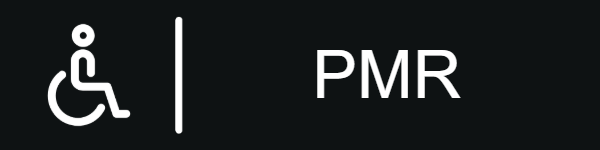 Toilettes PMR - Plaque personnalisée - en aluminium noir